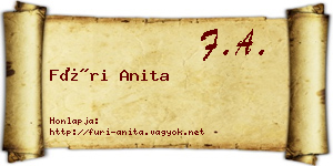 Füri Anita névjegykártya